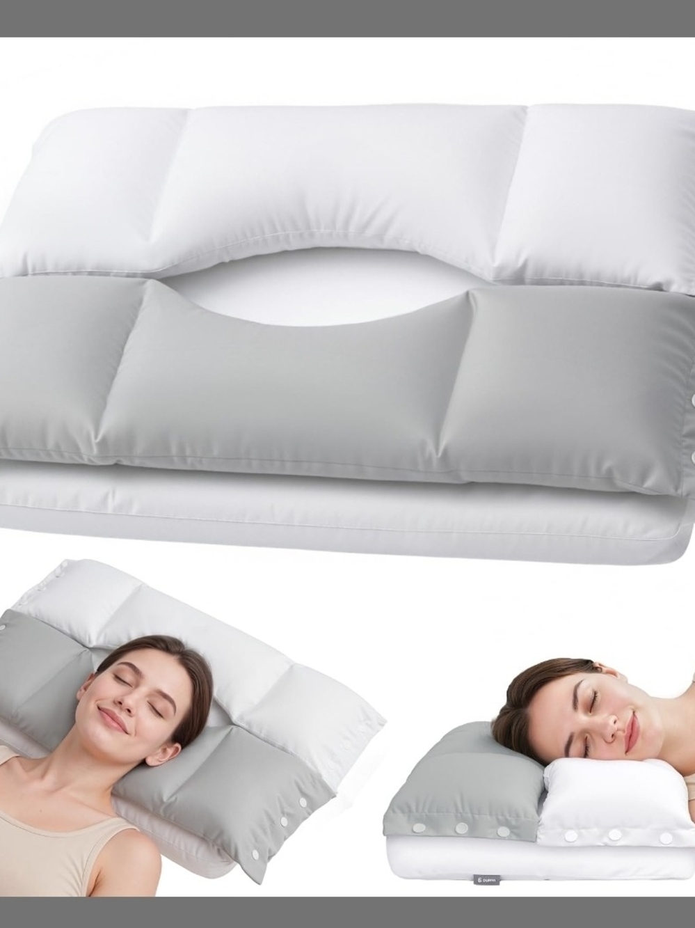 DUPPA Cervical Neck Pillow White